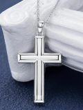 wholesale 925 Sterling Silver Origami Cross Pendant Necklace  for Women-0-3