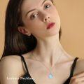 wholesale Sterling Silver Natural Gemstone Teardrop Pendant Necklace-0-19