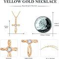 wholesale 10K Gold & Synthetic Moissanite Cross Pendant Necklace - 12.5x18mm, 1.8g, 16 Chain, Gift for Women-0-1