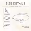 wholesale 925 Sterling Silver Heart & Infinity Charm Bracelet - Adjustable Gift for Her-0-4