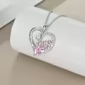 TOUPOP Sterling Silver Birthstone Pendant I Love You Forever Mom Jewelry-0-5