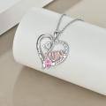 TOUPOP Sterling Silver Birthstone Pendant I Love You Forever Mom Jewelry-0-5