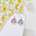 wholesale 925 Sterling Silver Red Enamel Mushrooms & Eye Drop Earrings-0-4