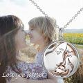 wholesale 925 Sterling Silver Rose Gold Moon Mother Daughter Necklace I Love You to the Moon and Back Elegant Matching Pendant Gift for Women-0-4