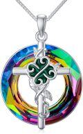 wholesale TOUPOP Sterling Silver Celtic Knot/cross Necklace Graduation Friendship Talisman Travel Necklace Inspirational Graduation Gift Jewelry Gifts For Women Friend Men Irish (crystal Cross) -0-0