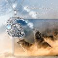 wholesale 925 Sterling Silver Wolf & Cub Moonstone Pendant Necklaces for Women Girls  Ideas-0-1
