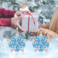 wholesale 925 Sterling Silver Blue Crystal Daisy Leverback Earring-0-5