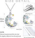 wholesale  Sterling Silver Moonstone Celtic Star Moon Pendant Necklace for Women -0-5