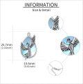 wholesale 925 Sterling Silver Blue Opal Phoenix Bird Pendant Necklace Gemstone s for Women Girls-0-3