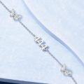 wholesale 925 Sterling Silver 444 Butterfly Angel Number Charm Bracelet Anklet for Women Girls - Adjustable Numerology s-0-3