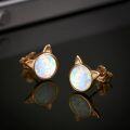 wholesale 925 Sterling Silver Cat Opal Stud Earrings Tiny Cute Animal Cat Pierced Earrings Jewelry for Women-0-2