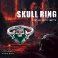 wholesale 925 Sterling Silver Crystal Skull Ring Adjustable Gothic Jewelry Gift for Women-0-5