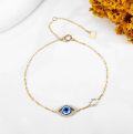 wholesale 14K Gold Evil Eye Chain Bracelet - Christmas Gift for Her-0-3