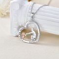 TOUPOP Sterling Silver Heart Pendant Mother Necklace-0-3