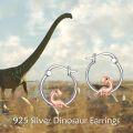 wholesale 925 Sterling Silver Rose Gold Dinosaur Huggie Hoop Earrings for Women Girls  23mm Diameter-0-5