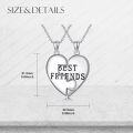 wholesale 925 Sterling Silver BFF Necklace Set - Best Friend Heart Pendant Gift for Women-0-3