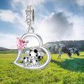 wholesale 925 Sterling Silver Mother's Day Gifts Cow Charm Fit Bracelets Birthstone Charms for Women Mom Lover 12 Months Jewelry-0-4