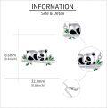 wholesale 925 Sterling Silver Adorable Panda Bear Bamboo Leaves Charm Pendant Necklace for Women Girls  45cm Chain Length-0-4