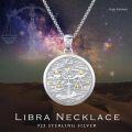 wholesale 925 Sterling Silver Libra Zodiac Sign Constellation Pendant Necklaces for Women Men Astrology Gifts-0-4