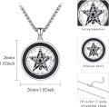 wholesale 925 Sterling Silver Black Enamel Pentagram Necklace for Women and Men-0-5