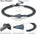 wholesale  Turquoise Arrowhead Bracelet with stainless steel chain - Punk Style Adjustable Bangle for Women Men Gifts-0-2