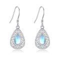 wholesale 925 Sterling Silver Moonstone Filigree Drop Earrings Wholesale With Elegant Scroll Design-0-0