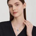 wholesale 925 Sterling Silver Moon And Sun Necklace With Turquoise Stone-0-5