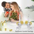 wholesale 925 Sterling Silver Sunflower Koala Drop Earrings for Women Girls Gifts Jewelry 4cm Length-0-1