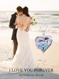 TOUPOP Sterling Silver Amethyst Heart I Love You Forever Necklace For Women-0-1