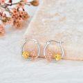 wholesale 925 Sterling Silver Snail Mushroom Hoop Earrings Gold Plated Rosegold Tone Minimalist Jewelry for Women Girls Gift 3cm Diameter-0-2