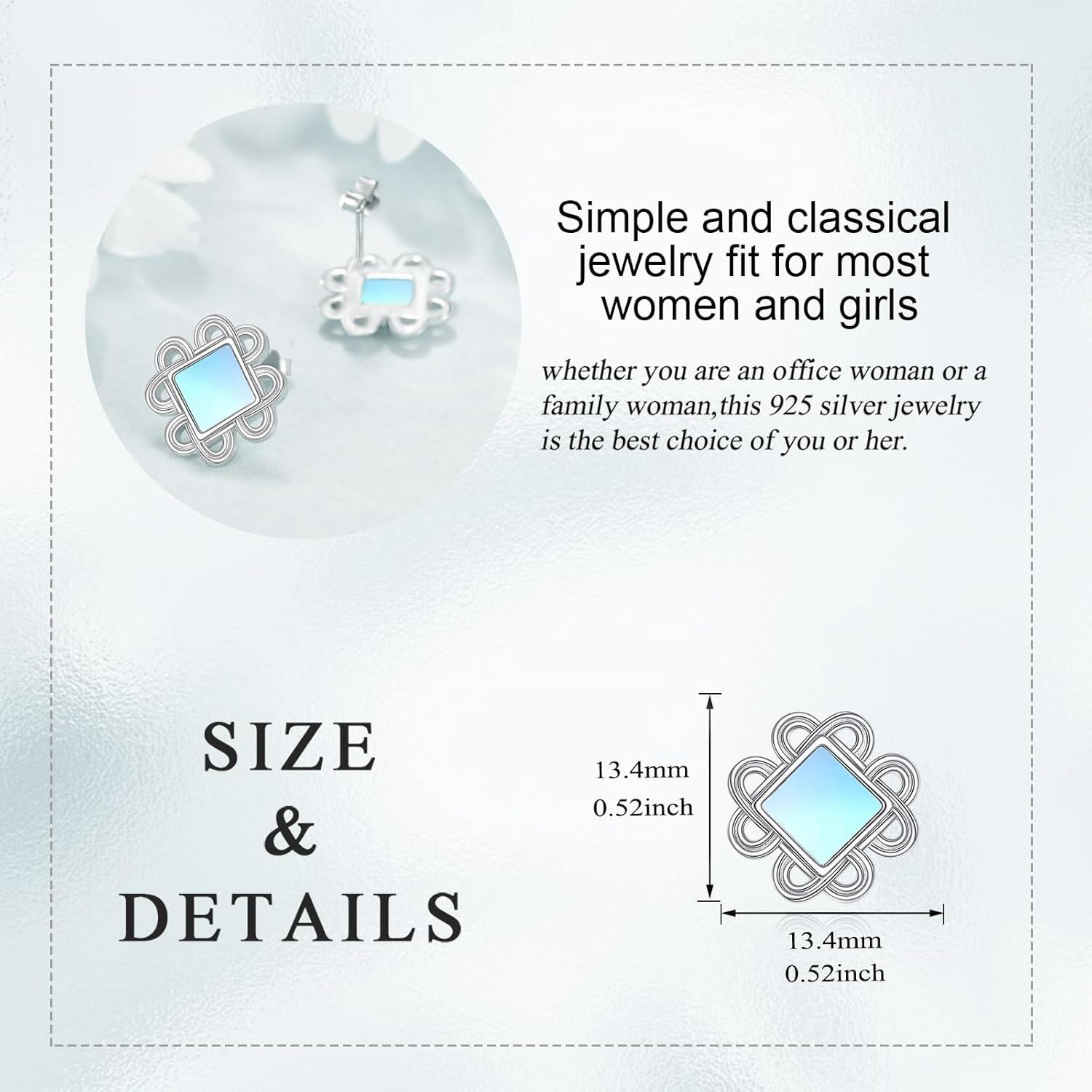 Sterling Silver Celtic Knot Stud Earrings Irish Jewelry Gift for Women-0-2