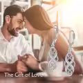 wholesale 925 Sterling Silver Black and White Opal Celtic Knot Drop Earrings Wholesale with Leverbacks for Women-0-23
