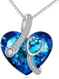 wholesale 925 Sterling Silver Heart-Shaped Austrian Crystal Pendant Necklace-0-0