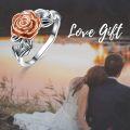 wholesale TOUPOP Rose Flower Rings 925 Sterling Silver Promise Ring For Women Friend Birthday -0-1