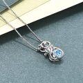 wholesale Sterling Silver Birthstone Cat Pendant Necklace for Women-0-11