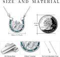 wholesale 925 Sterling Silver Turquoise Celtic Knot Horse Pendant Necklace  for Women-0-3