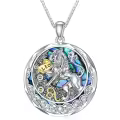 TOUPOP Sterling Silver Peridot Abalone Zodiac Constellation Pendant Necklace-0-0