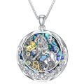 TOUPOP Sterling Silver Peridot Abalone Zodiac Constellation Pendant Necklace-0-0