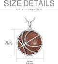wholesale 925 Sterling Silver Goldstone Basketball Sports Pendant Necklace-0-3