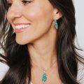 wholesale Sterling Silver Turquoise Amber Stone Native American Jewelry Set for Women-0-1