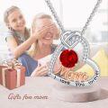 wholesale 925 Sterling Silver Heart-Shaped Amethyst I love you mom Forever Pendant Necklace for Women-0-1
