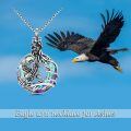 TOUPOP Sterling Silver Purple Crystal Eagle Urn Necklace For Ashes Memorial Jewelry-0-2