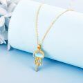 wholesale 14K Gold Moonstone Jellyfish Necklace - Hypoallergenic Dainty Jewelry Gift for Women-0-2