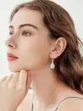 wholesale 925 Sterling Silver Drop Earrings Platinum Plated Woven Braided Teardrop Lever Back-0-4