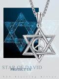 wholesale 925 Sterling Silver Peace Sign in Star of David Pendant Necklace  s for Men Women Boys Girls-0-5