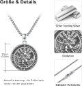 wholesale 925 Sterling Silver St Christopher Medal Necklace Pendant with Chain for Men Women 24  Cable Link Chain Christian-0-4