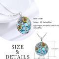 wholesale 925 Sterling Silver Tree of Life Turquoise and Gold Sunflowers Pendant Necklace-0-3