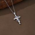 wholesale TOUPOP Cross Necklace For Women 925 Sterling Silver Pendant Butterfly/dragonfly/bee/ladybug/hummingbird Cross Jewelry Christmas Gifts For Her -0-2
