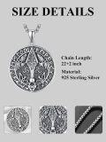 wholesale 925 Sterling Silver Gothic Witch's Knot Pendant with Triple Moon and Hexagram Elements - 36 Chain-0-2