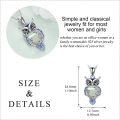 wholesale 925 Sterling Silver Blue and Green Stone Owl Filigree Pendant Necklace for Women-0-4